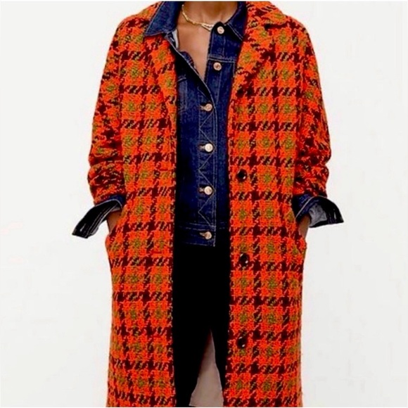 J.CREW NALYA HOUNDSTOOTH ITALIAN WOOL CAR COAT - Picture 3 of 10